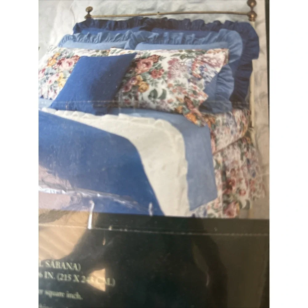 Ralph Lauren Allison Floral Full Flat Sheet 100% Cotton 200 TC Vintage 1987 New
